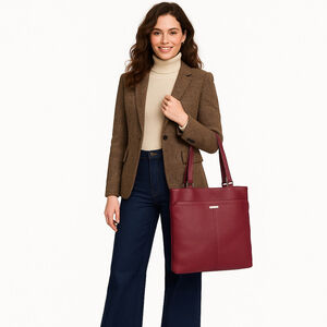 Cole Haan Village Marcy Large Tote Shoulder Bag Pebbled Leather Pink Raspberry